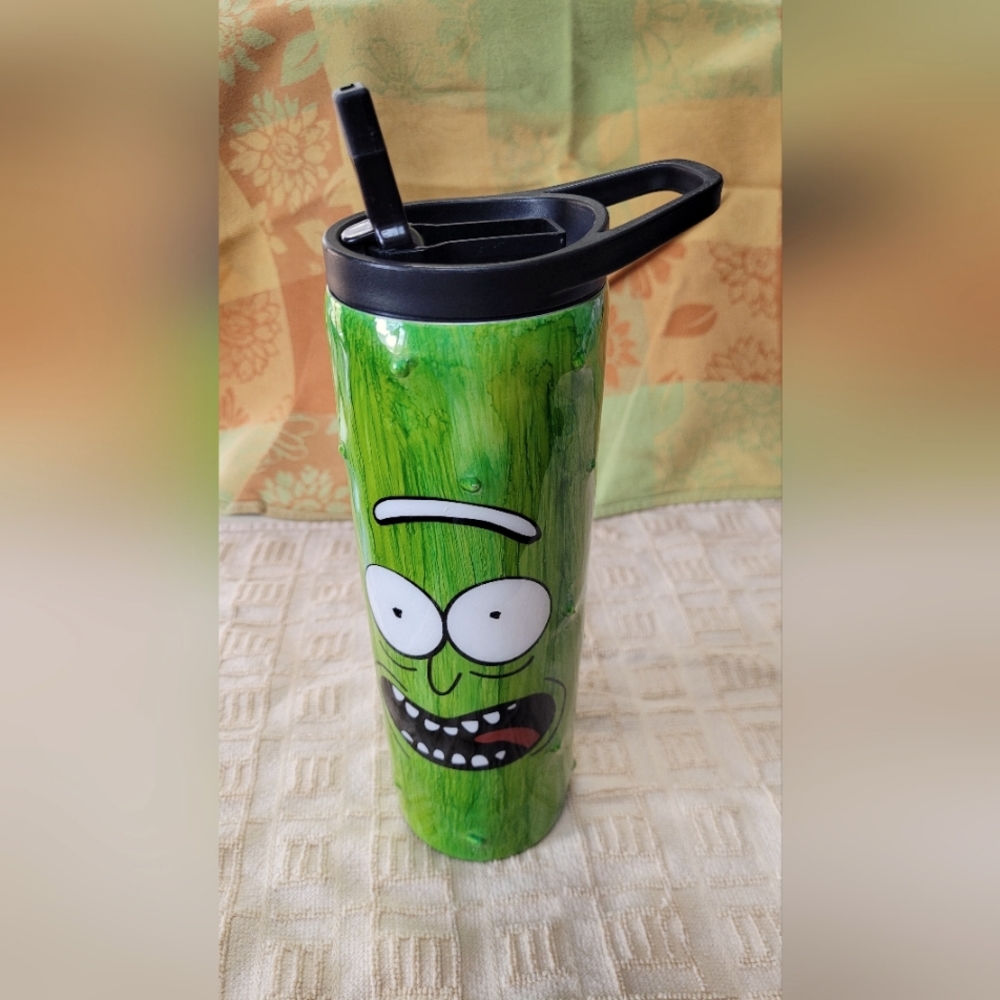 Pickle Rick stainless steel water bottle